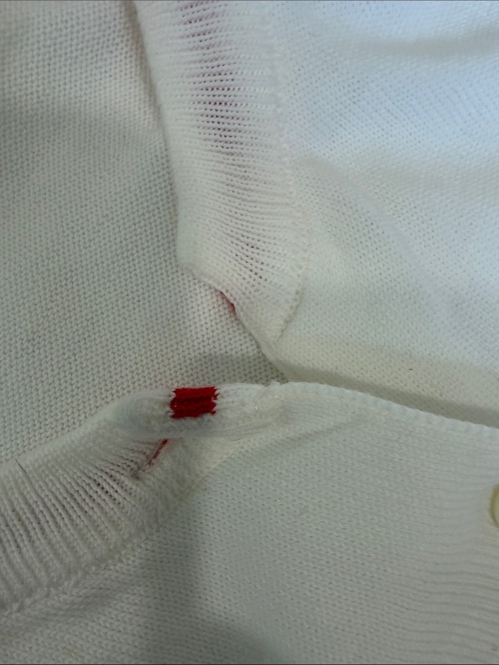 Burberry Golf White Button-Up Cardigan with Red Trim - Picture 11 of 14